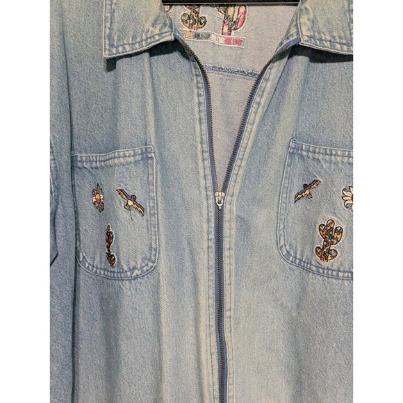 Denim Jacket Women's Passion-1 Zip Up Size XL 100% Cotton Vintage - Picture 5 of 13